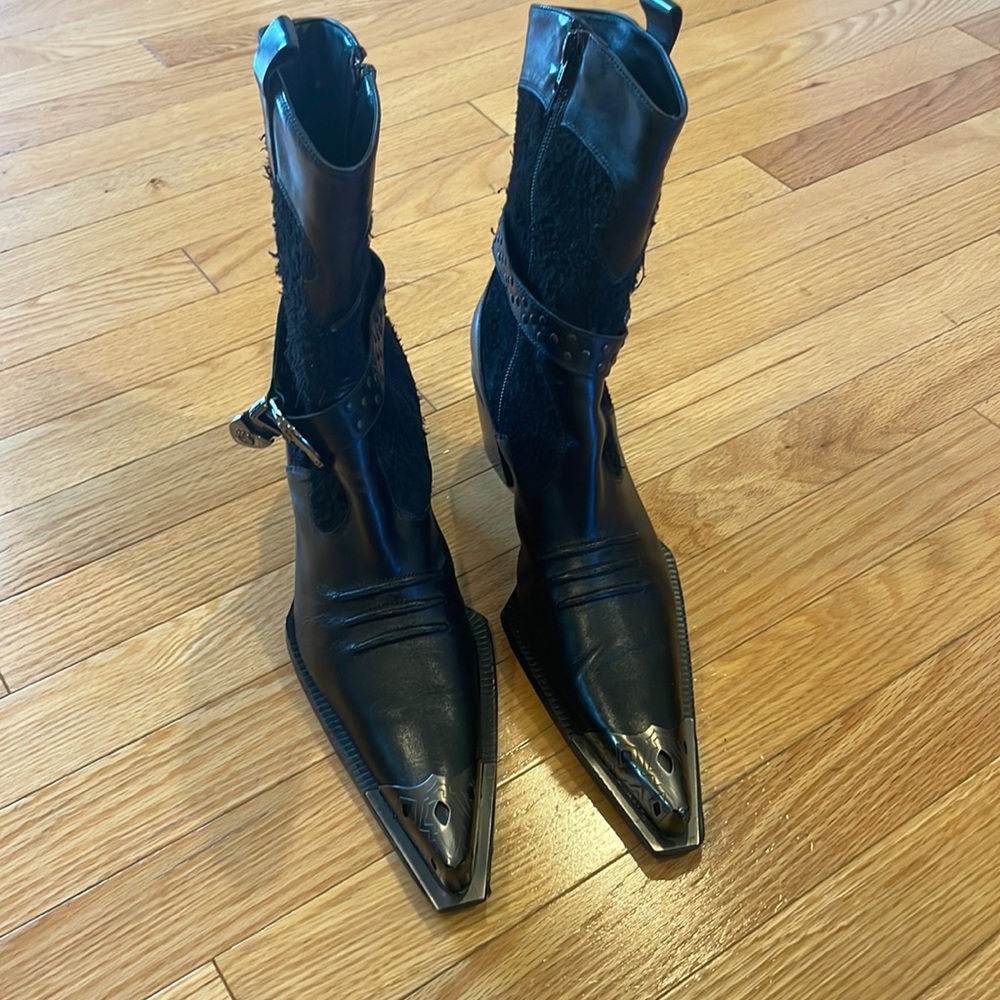 Marc Modavi Black Cowboy Boot Made in Italy